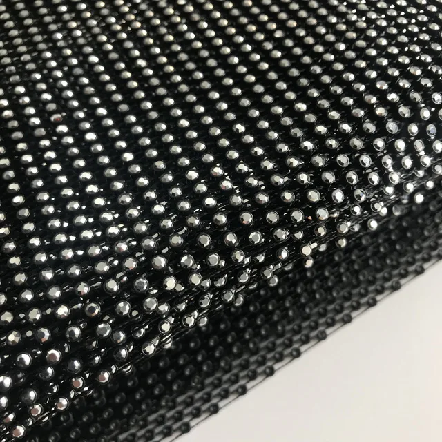 24 Rows 10 Yards Plastic Elastic Rhinestone Fishnet Fabric Crystal Mesh Fabric For Clothes
