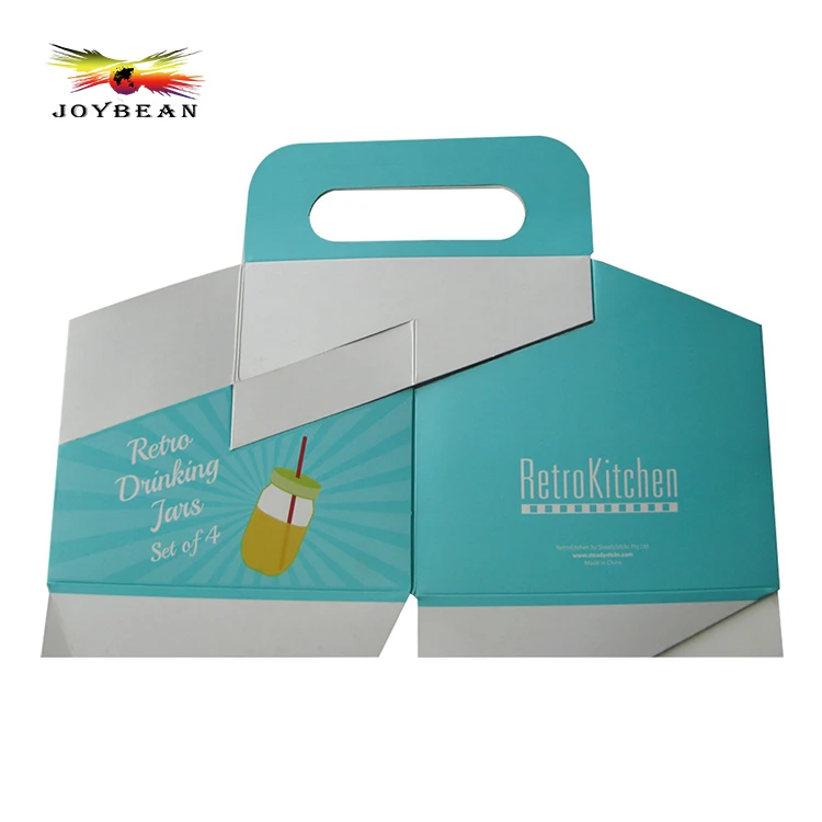 Elegant design 4 pack bottle beer carrier box, kraft 6 bottle beer/wine packing carrier box for gift