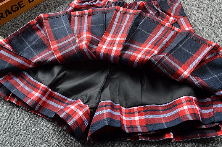 
High Quality Red Plaid Pleated Sport Skorts&Skirt Casual skirt School Uniforms Tennis Skirt 