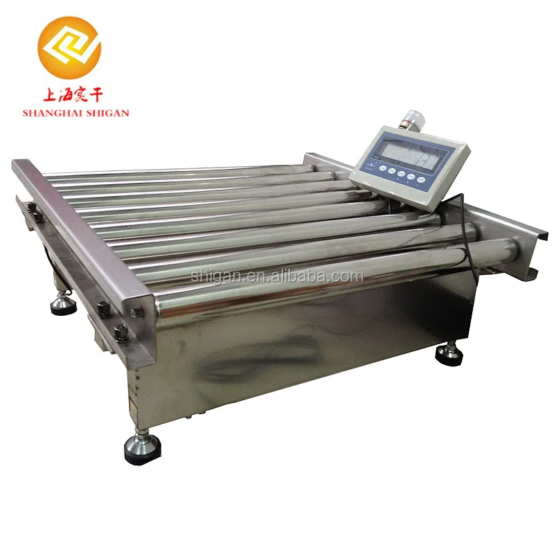 Shanghai Electronic checkweigher With Automatic Alarm Warning, Fish Measuring Conveyor Belt Roller Scale