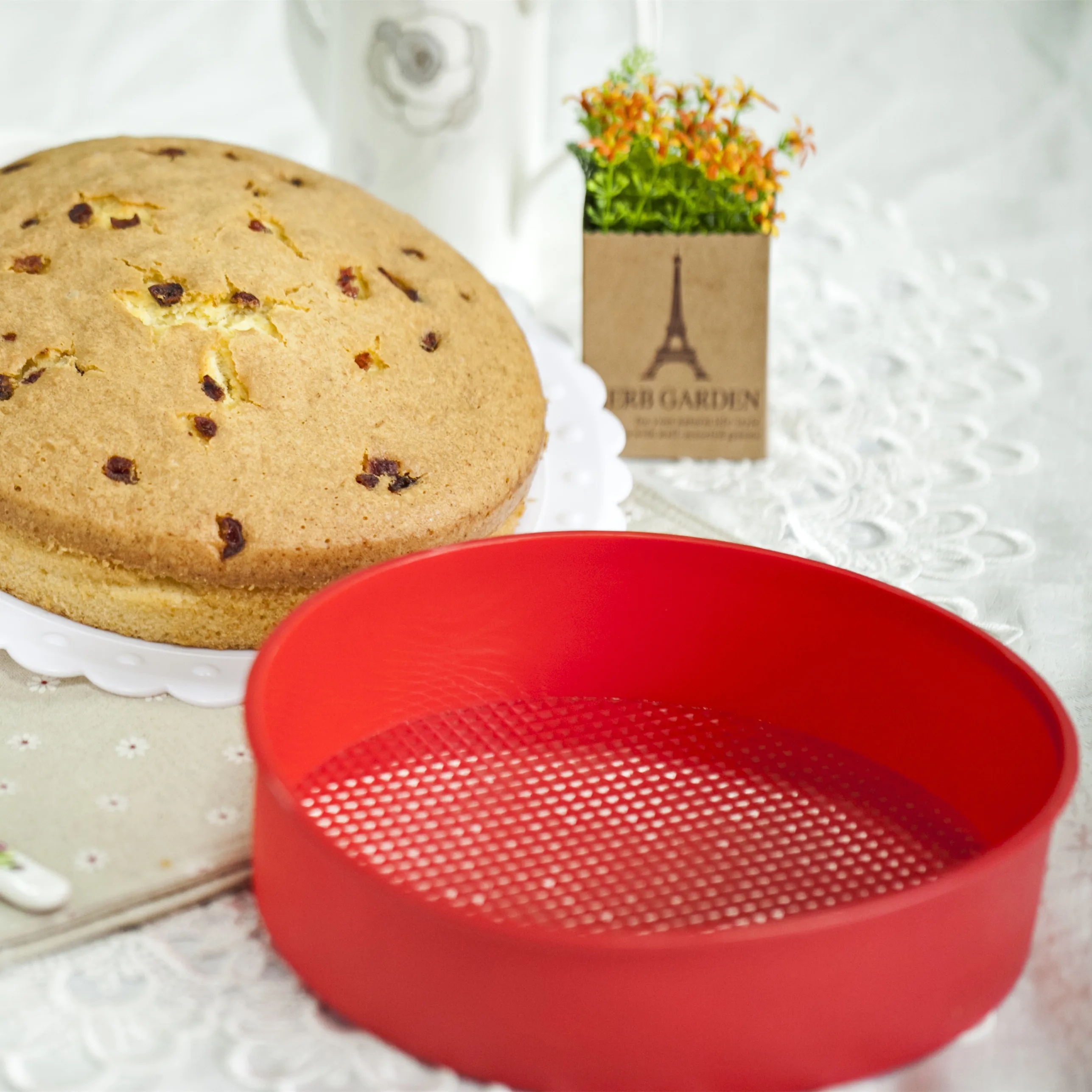 Round silicone cake mould tools stencils supplies baking molds tray accessories