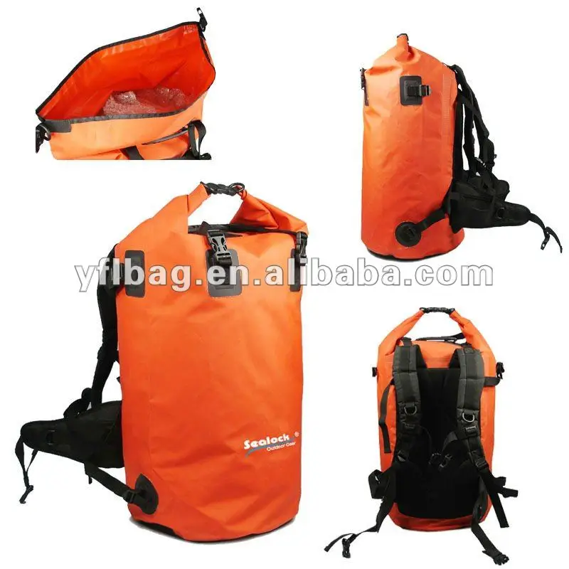 Sealock 60L orange waterproof travel backpack