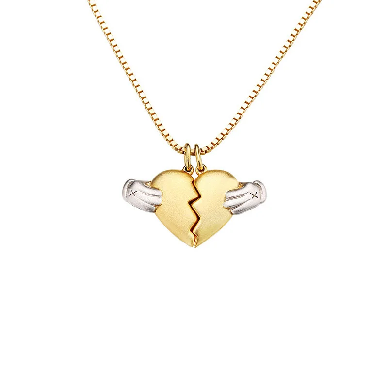 YK 2019 Fashion Addicted Heartbreak Pendant Necklace Half Heart Necklace For Couple