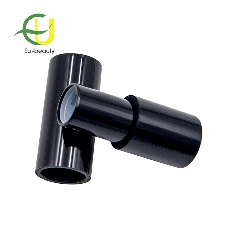 
High-grade black cylinder magnet metal lipstick tube lip balm container 