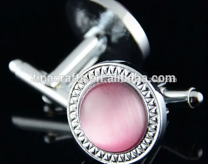 2014 китай оптовой ювелирной моды розовый опал запонки
