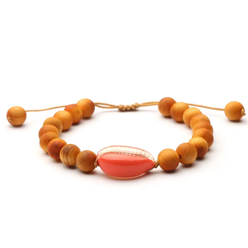Bohemian jewellery wood beads bracelet adjustable shell bracelet