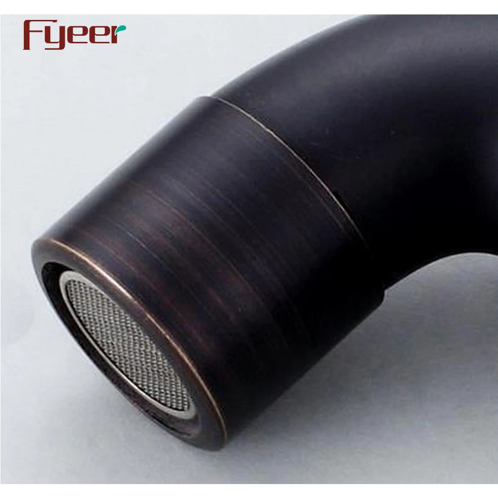 Fyeer Solid Brass Wall Mounted Black Bibcok with Cross Handle