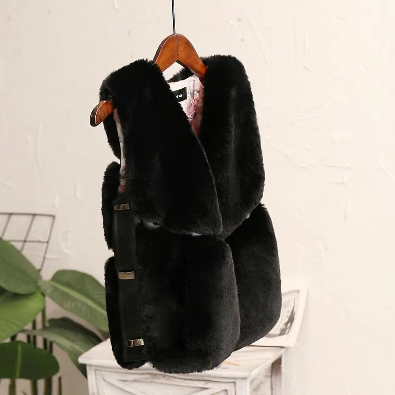 
Girls Boys Faux Fur Vest Sleeveless Outwear Coat For Toddlers Children Kids 