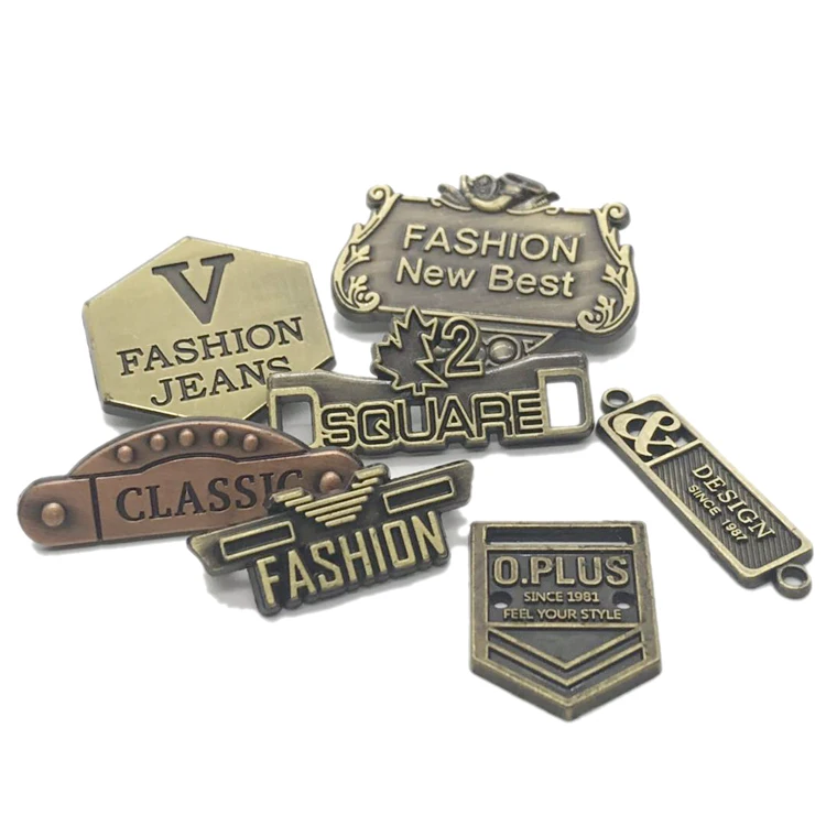 Fashion Custom Embossed Brand Logo Metal Label Garment Metal Plate Logo Accessories Clothing Tag Metal Brand Logo Label