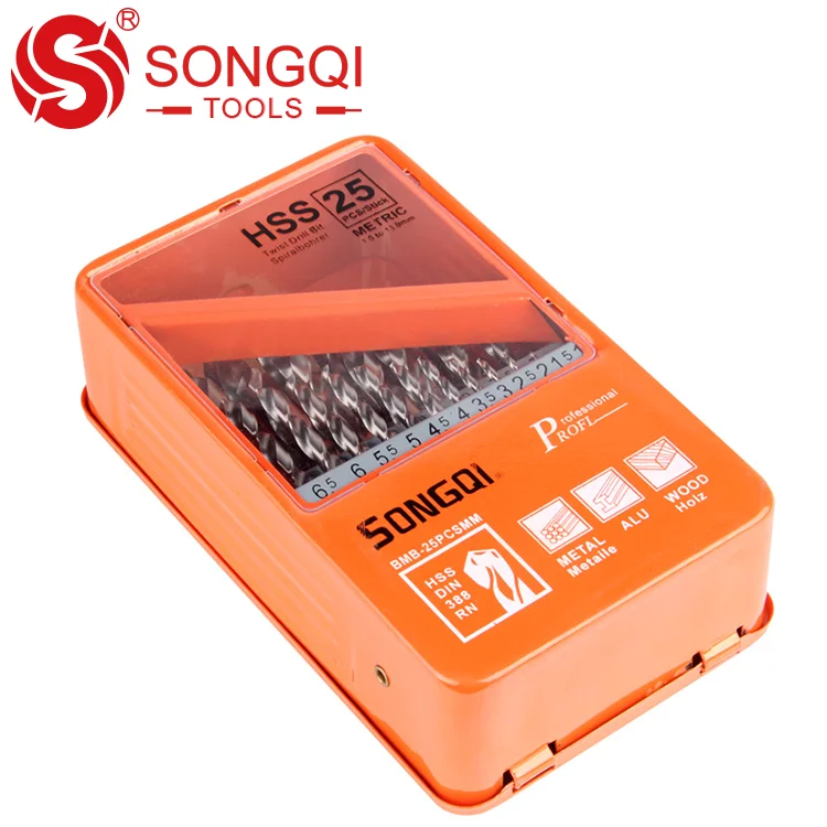 SongQi hss cobalt drill bit set 25pcs metal drill bits