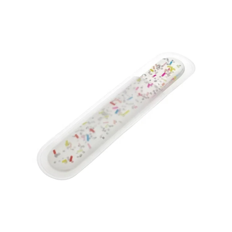 Professional Disposable Glass Nail File with Crystal Pvc Bag Free Single Durable Nano Glass Nail 3 File Box Double Sided JHD