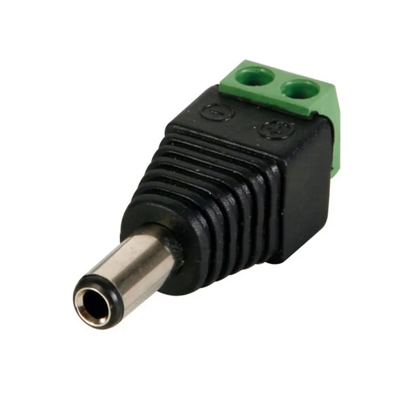 Power plug DC 2.1x5.5 mm cable mount  screw contacts 2,1 x 5,5 mm Adapter Plug Screw Connector