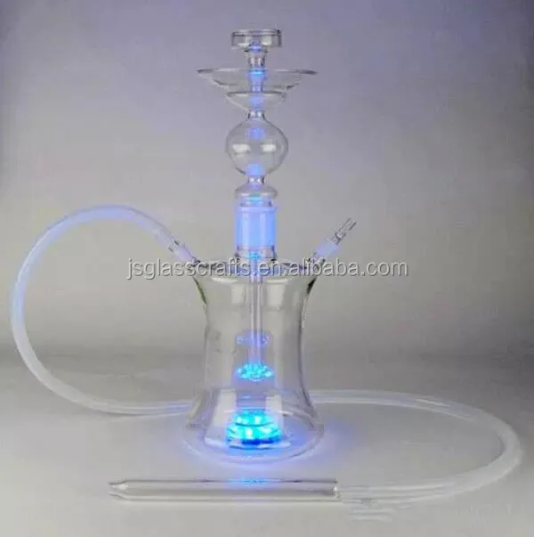 Vary color glass hookah with led glass water pipe hookah shisha