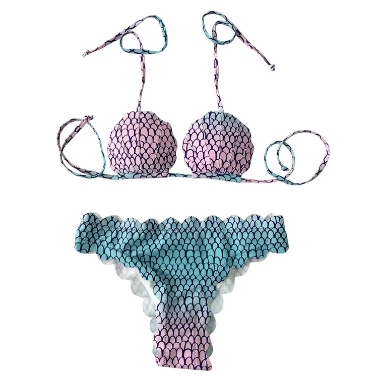 Cikini 2019, бюстгальтер с ракушками русалки, пуш-ап купальники, пляжная одежда с градиентом, сексуальное бикини