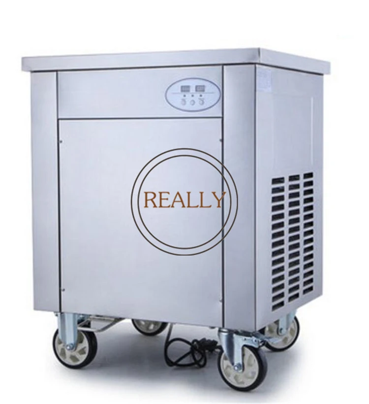 
Hot Sale Automatic Fried Ice Cream Machine Instant Single Mini Fruit Round Pan Rolls Machine 