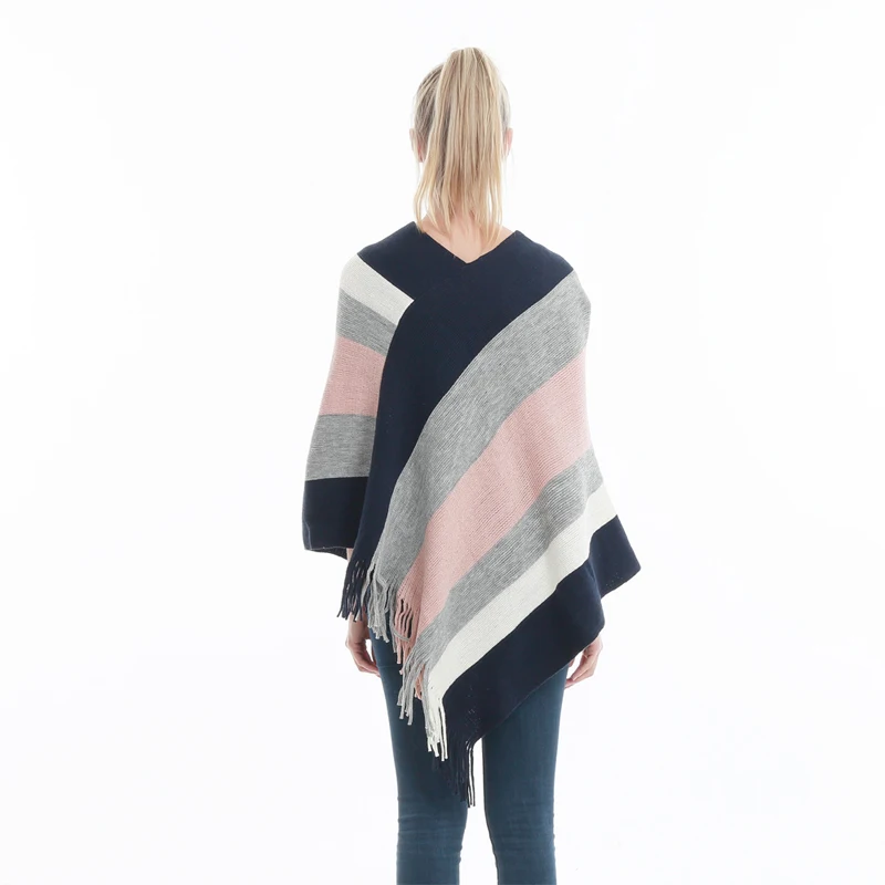 Wholesale acrylic poncho winter lady shawl scarf