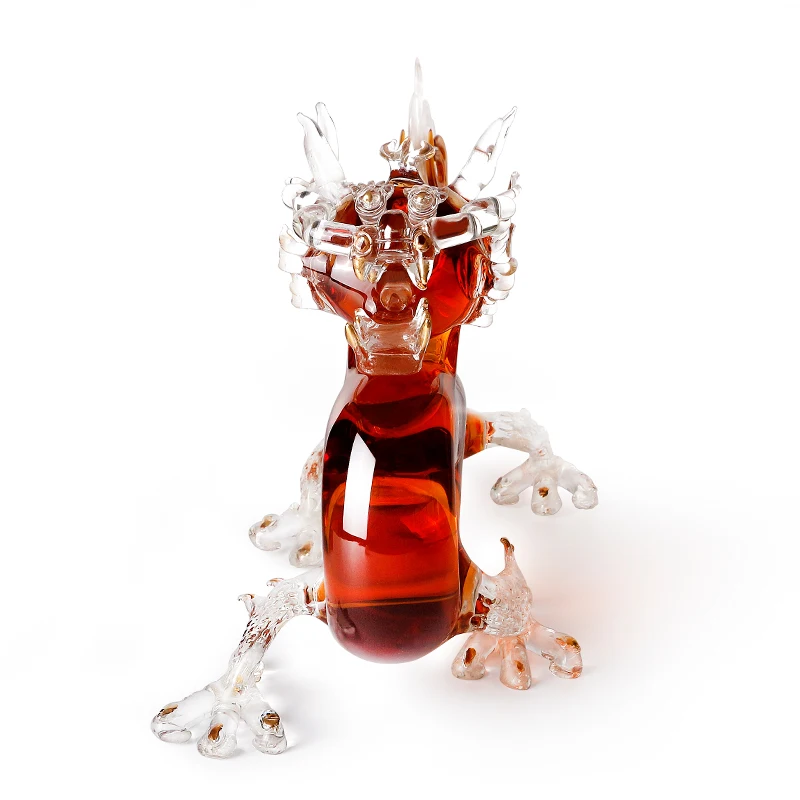 Fancy Liquor Empty Wholesale Unique Shaped Wine Glass Dragon Wine Bottles