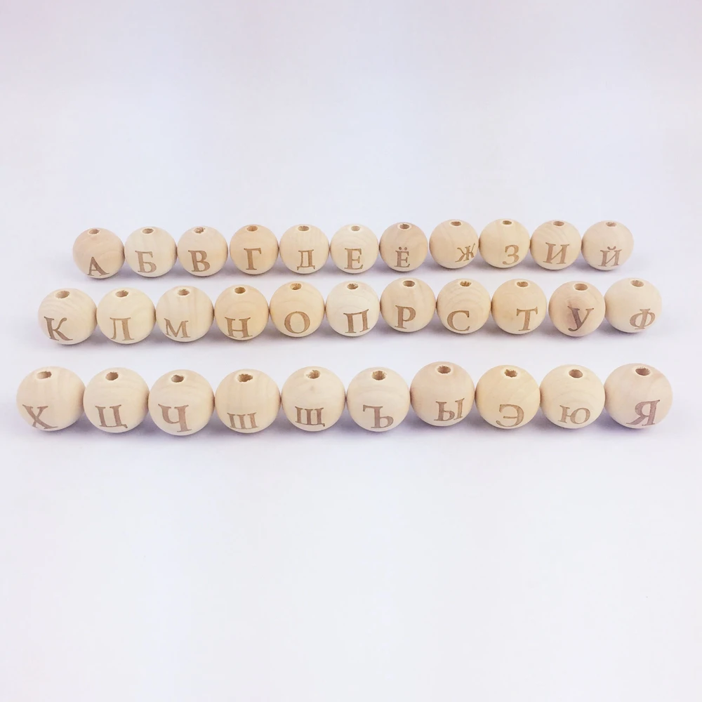 Декоративные 20 мм деревянная круглая русский алфавит 32 буквы мяч для бижутерии, материал для рукоделия