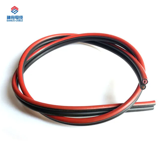 Facotry Оптовая Высокое качество огнестойкость галогенов красный или черный tuv гибкий одножильный 6Mm2 Солнечный Кабель
