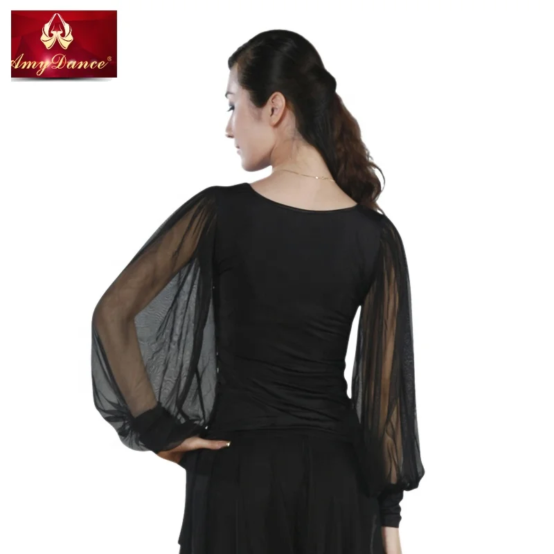 Fashion dress net lantern sleeve ballroom square dancing clothes