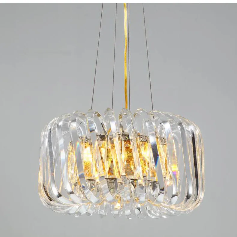 60CM newest gold metal circle crystal pendant chandelier lights