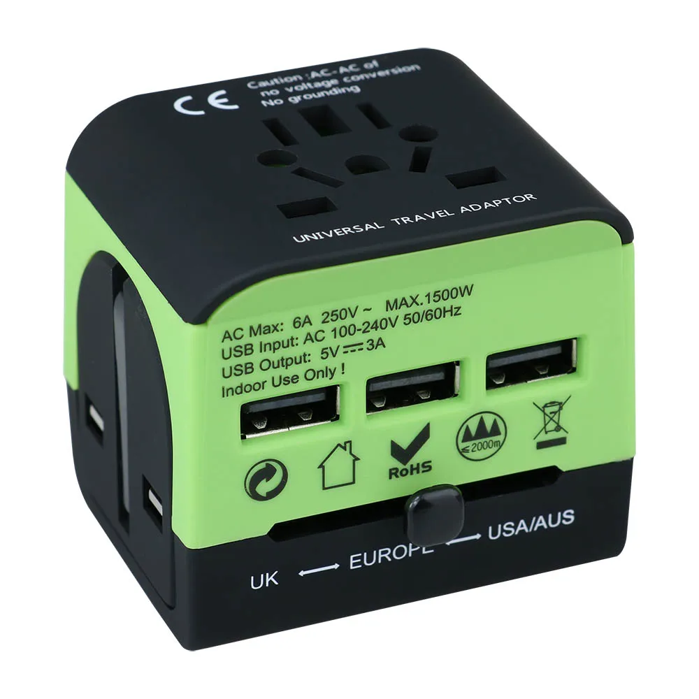 
Electrical Socket European/American/Australia/UK Plug Adaptors All in One Universal Travel Adapter with USB Charger 