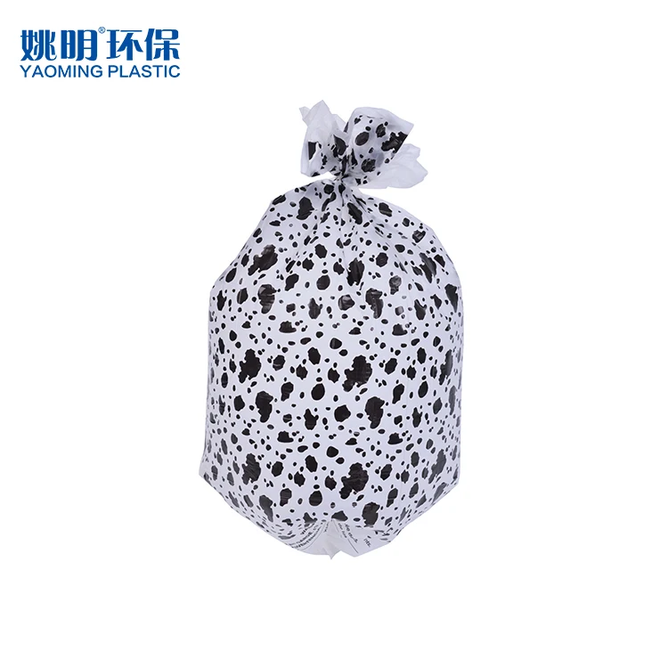 Black and white cute dog bags for poop plastic biodegradable