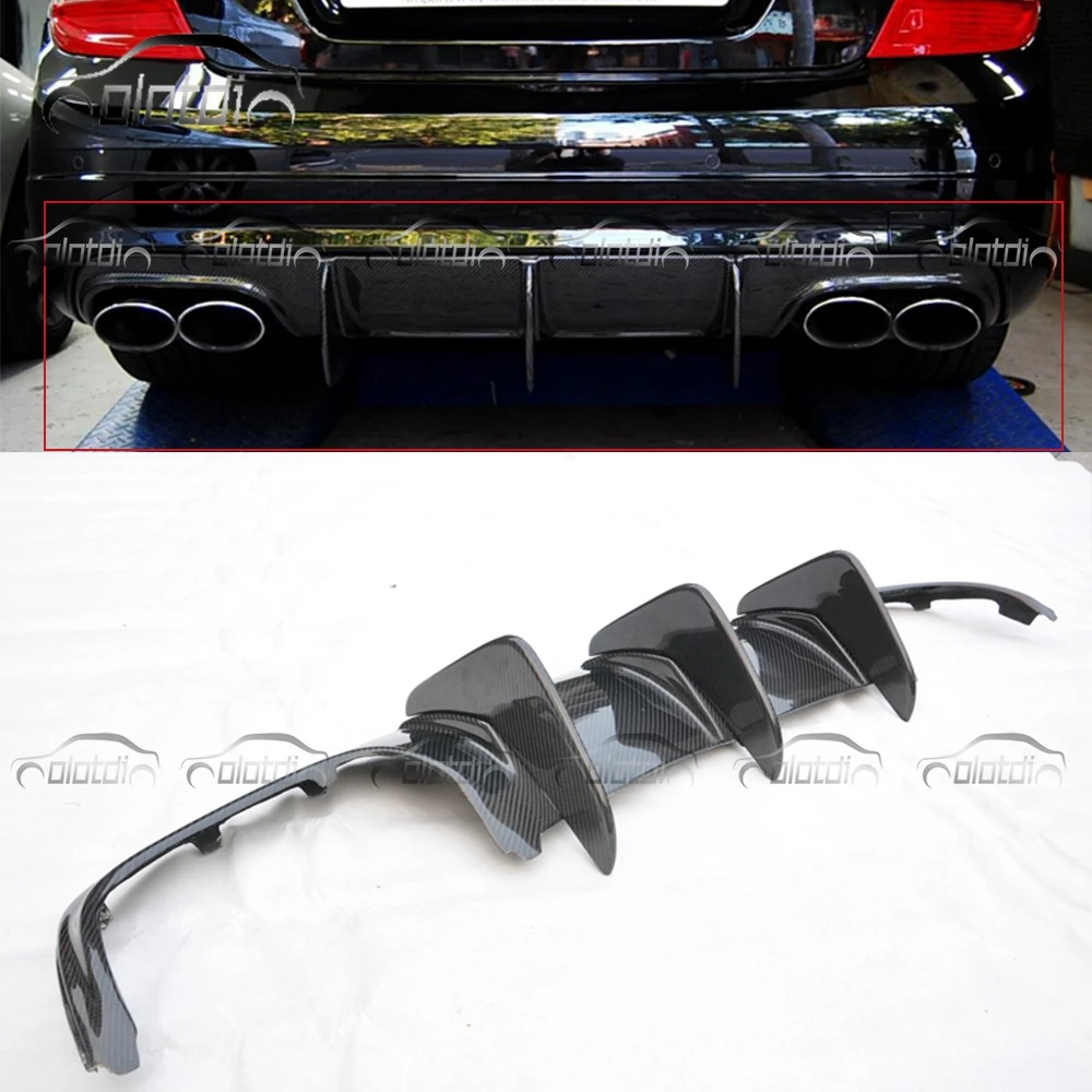 Carbon Fiber Rear Bumper Fins Spoiler Wing Lip Splitter Diffuser for Mercedes Benz W204 C63 2009+