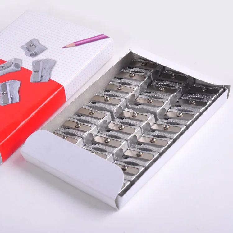 wholesale aluminium alloy 1 hole steel blade 24 pack metal pencil sharpener