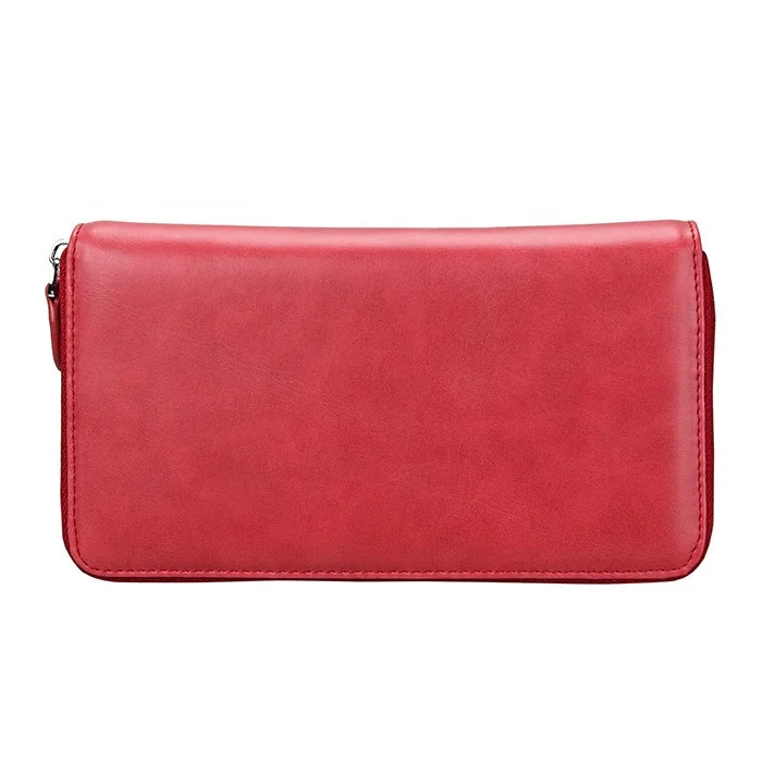 Long Style Zip Travel Passport Wallet Leather Phone Case Wallet Multi-slots Card Wallet