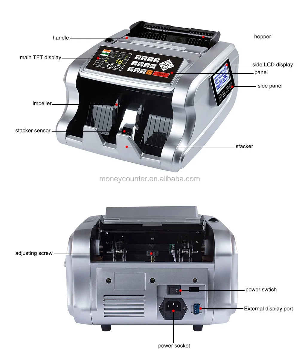 AL-6700T with TFT display UV&MG Detect  Money Counting Machine Money Counter Bill Counter  Cash Counting