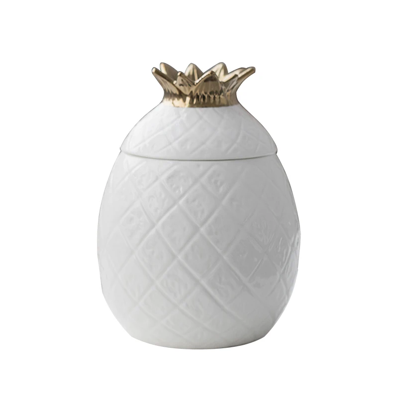 
Cheap Stylish Handmade Home Decoration White Ceramic Pineapple 