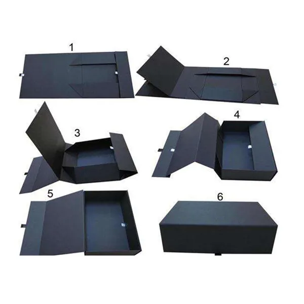 Luxury Cardboard collapsible rigid gift  box with Magnet closure Chocolate Packaging flat delivery box