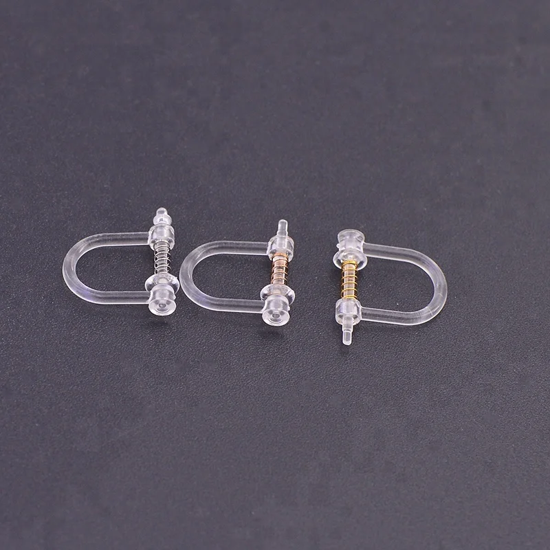 Making Resin earring cheap plastic earrings with golden spring PE86261
