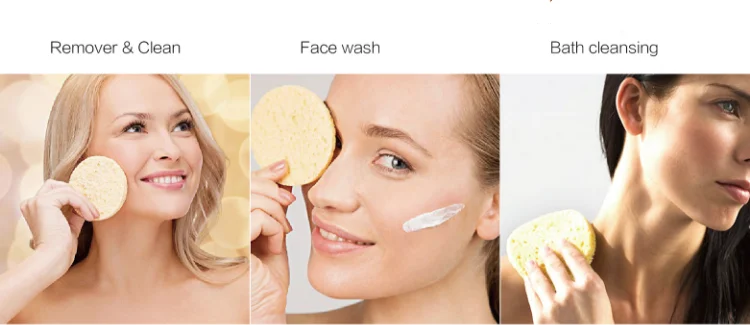 Round shaped Cosmetic compressed cellulose sponge, cleaning sponge, expanded sponge