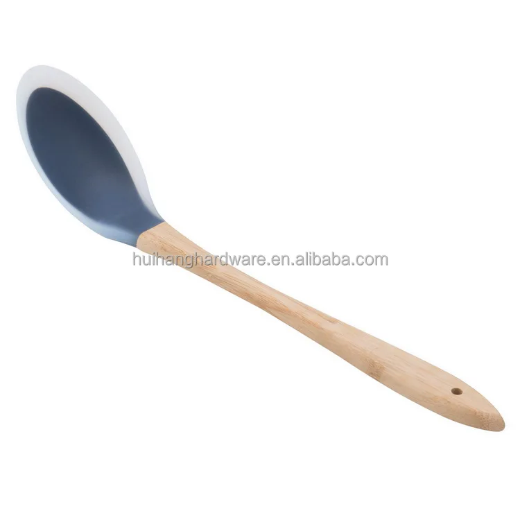 Hot sale item Silicone Spoon with Bamboo Handle
