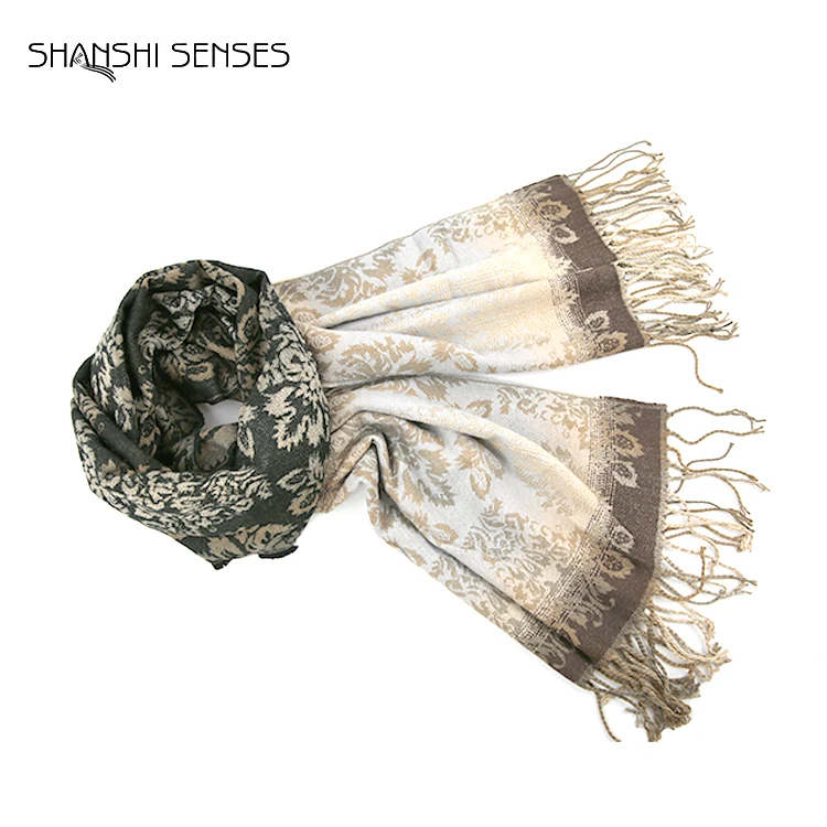 Ladies Acrylic Tapestry Jacquard Blanket Scarf Pashmina