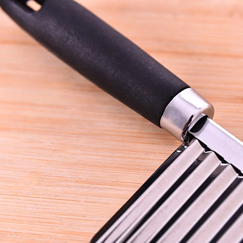 Potato French Fry Cutter Stainless Steel Kitchen Accessories Serrated Blade Easy Slicing Banana Fruits Potato Wave Knife Chopper