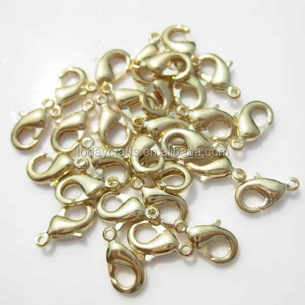 15MM brass lobster claw clasp with protect oil 14k yellow gold lobster clasp