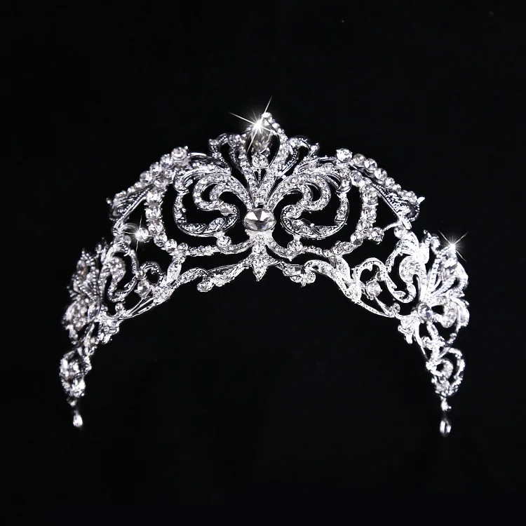 Bride Diamond Wedding Headband Hair Accessories Shiny Pageant Tiara Crown