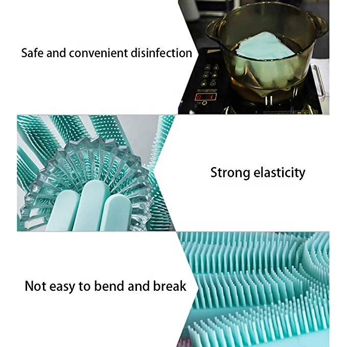 
Novelty product silicone protected clean kitchen gloves with wash scrubber 
