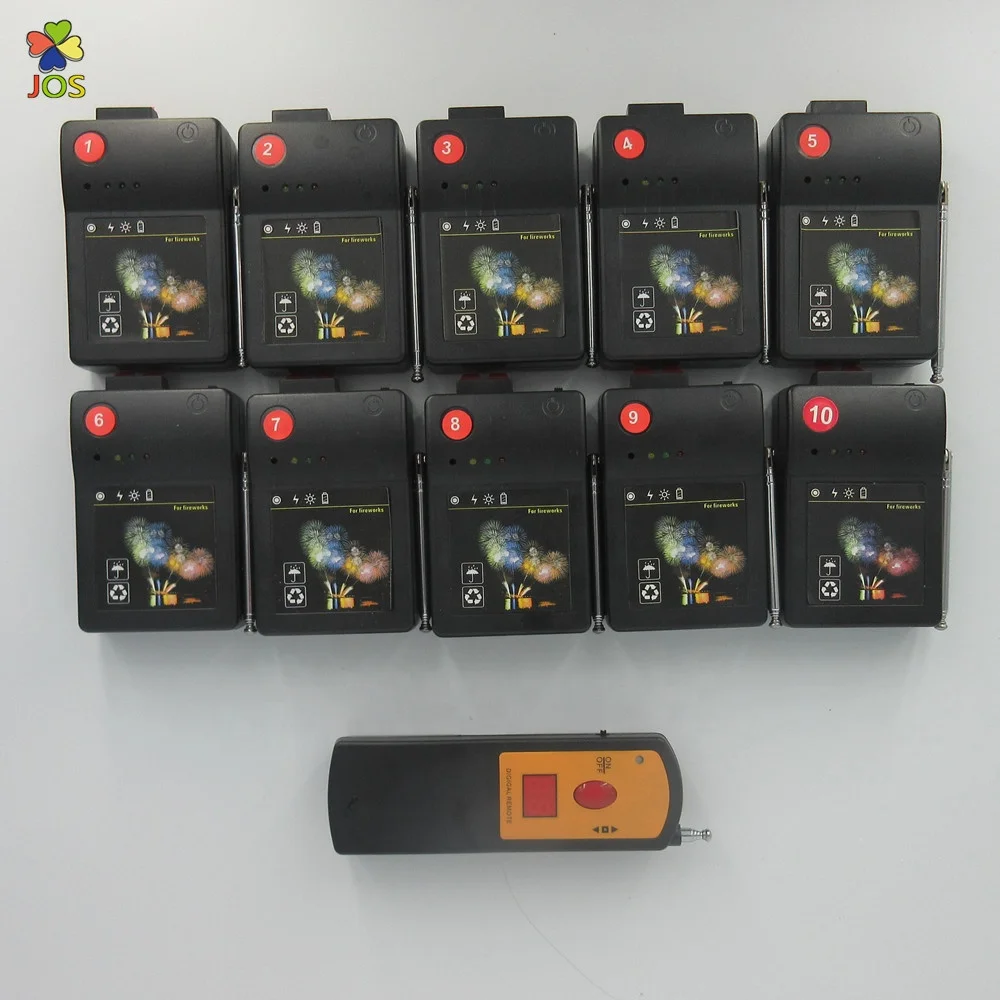 hot sale free shipping10  channel 10 cue digital wireless remote control fireworks  firing system with rapid fire and salvo fire