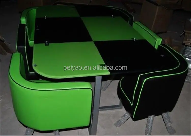 
Hideaway space saving cheap glass dining table 6 chairs set 