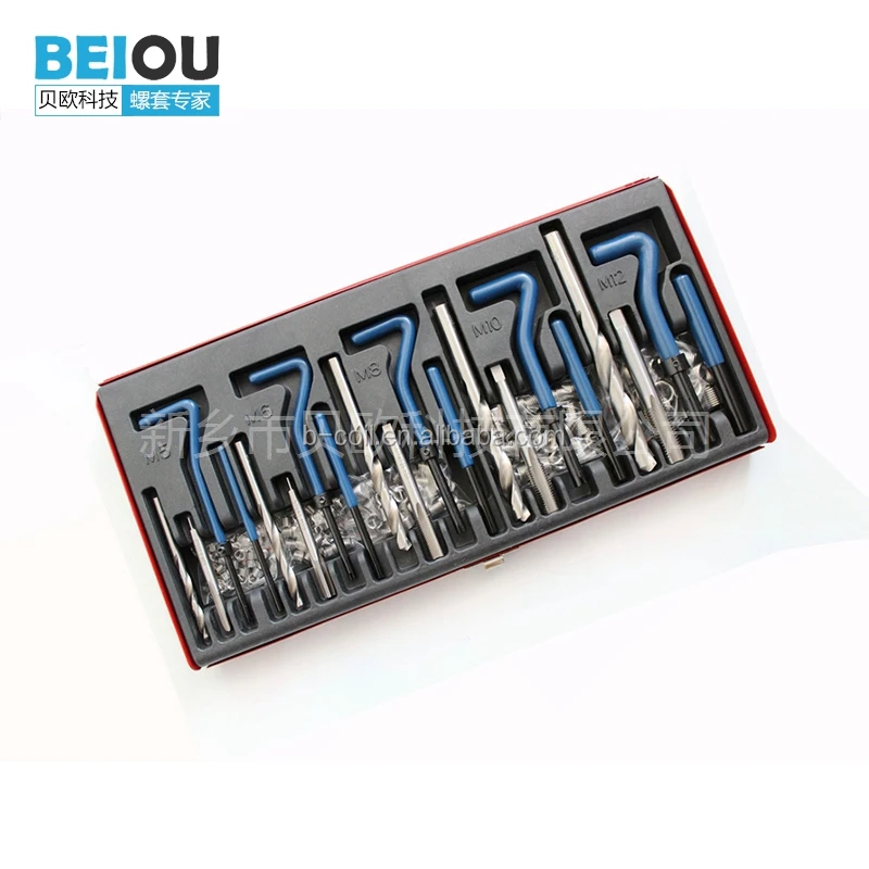 131 pcs screw thread repair kit hand tools coils thread insert installation tools kit