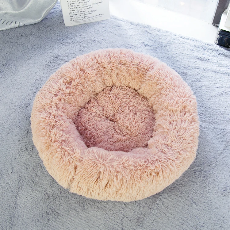 
Innovative Pet Products Deluxe Calming Raised Plush Felt Large Round Luxury Dog Cat Pet Bed for Sale 