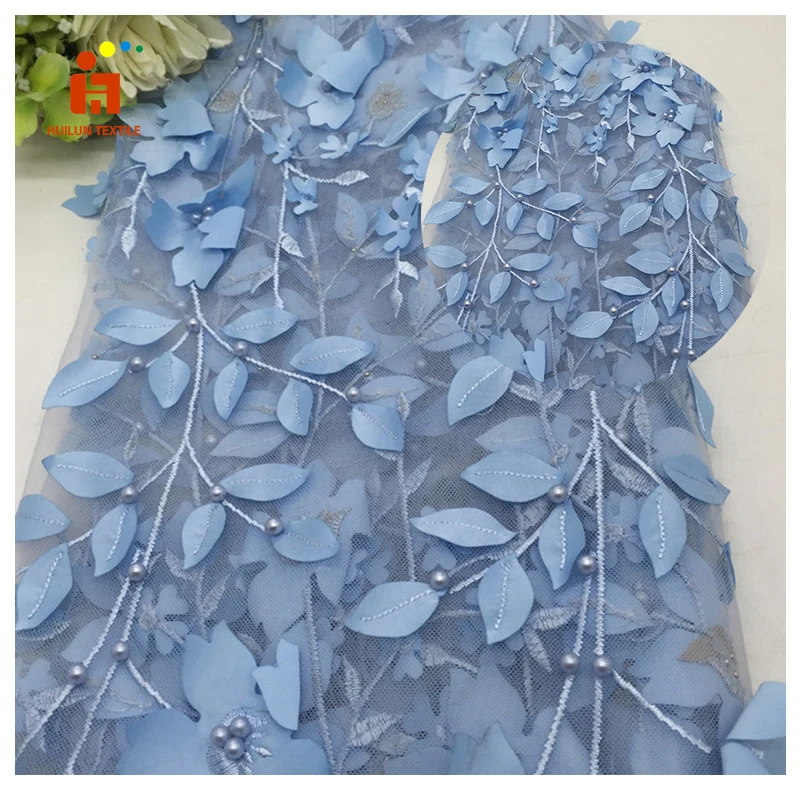 3d цветок индийская сетка вышивка ткань Великолепный Тюль гипюр кружевная ткань вышивка, свадебная ткань Роскошная вышивка