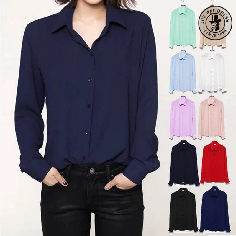 Hot sale women shirt latest style office uniform for ladies long sleeve ladies shirt