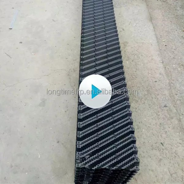 Large length black PVC honeycomb filler for counter flow cooling tower fill
