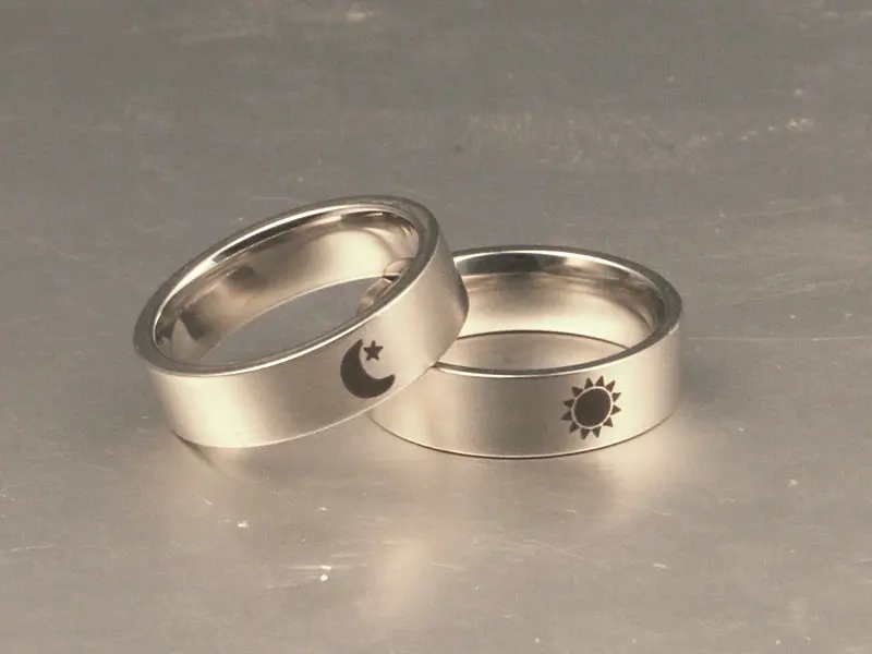 Moon sun ring  Promise Wedding Bands Couple Rings for gift