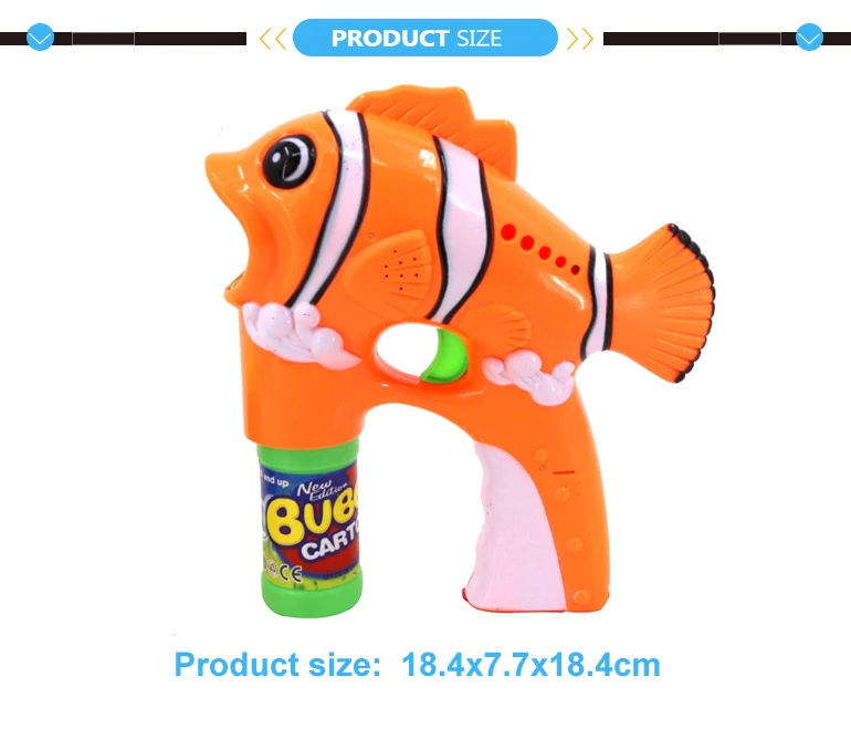 Wholesale kids fish guns toys bubble gun led